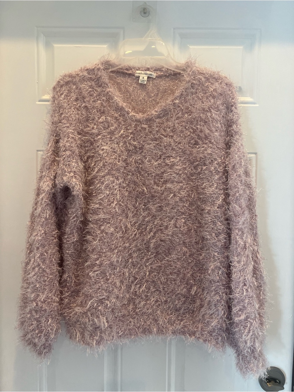 John Paul Richard Eyelash-Knit Sweater Purple Size S Long Sleeve Cozy Soft #989